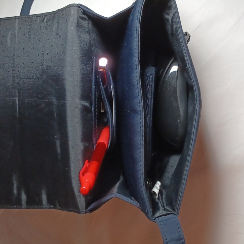 Jennifer Moore Navy Fabric Cross Body/Shoulder Bag - Picture 8 of 12